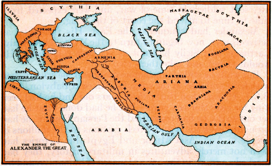 Map of Alexander the Great empire