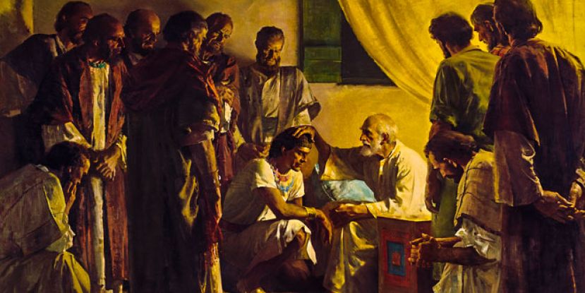 The biblical scene of Jacob blessing his sons